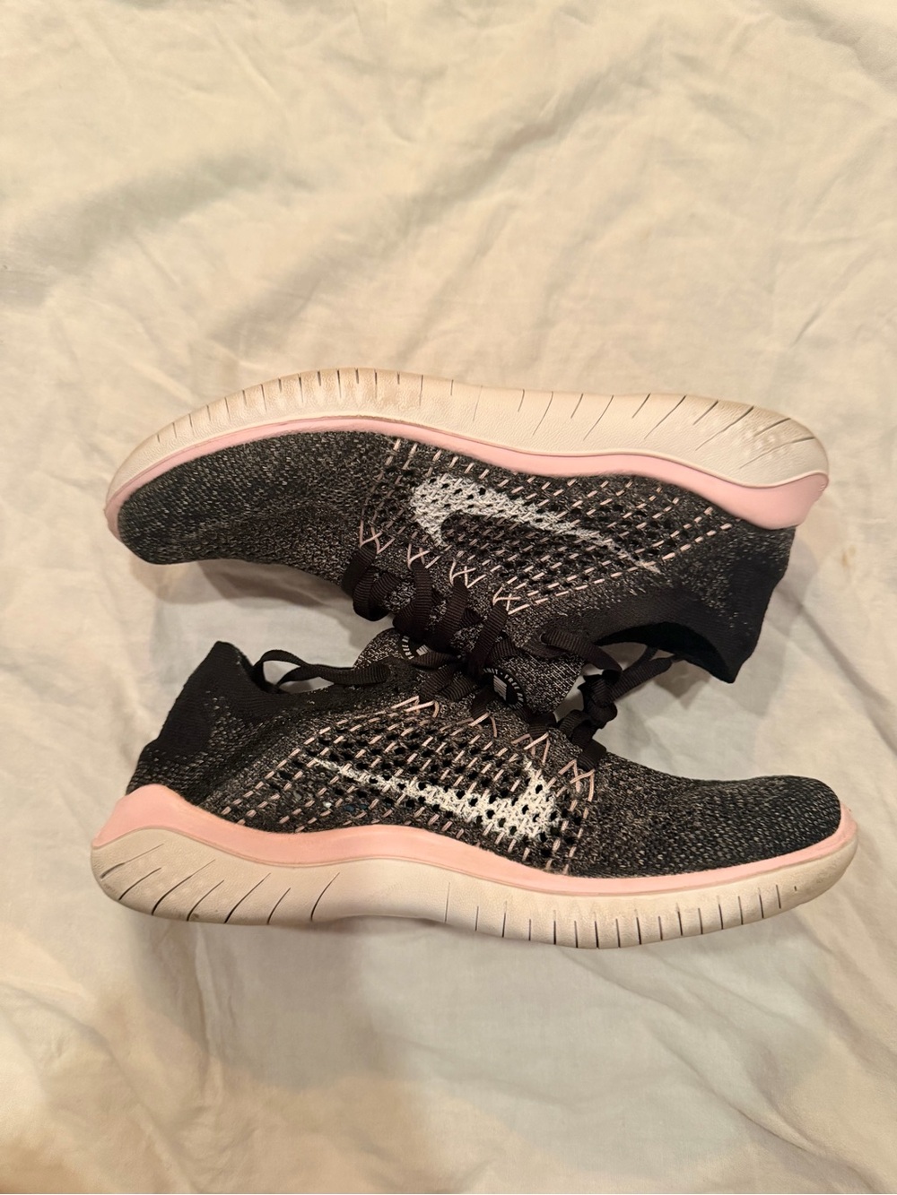 Nike Women’s Flyknit Running Sneakers - Black & Pink - Picture 4 of 8